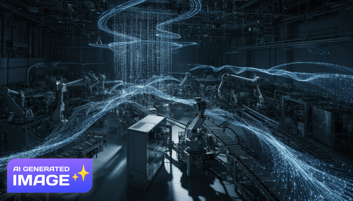 Manufacturing operation dashboard showing AI-driven decision making and real-time optimization
