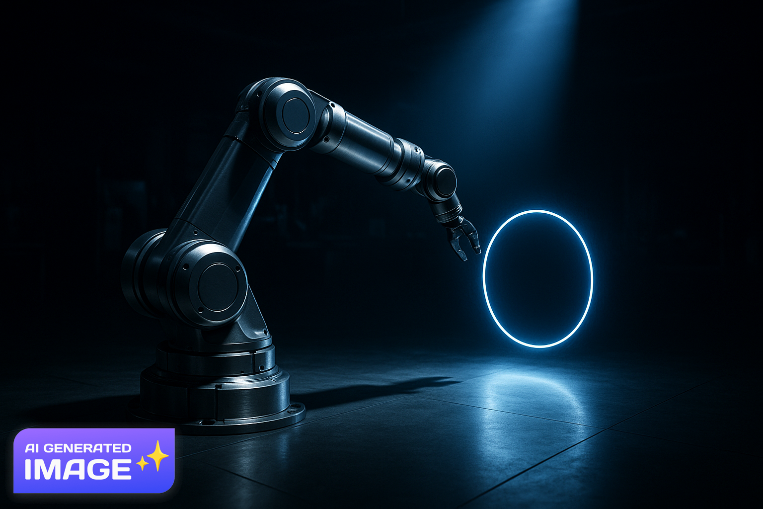 Manufacturing floor with AI monitoring systems showing data flow and human oversight integration
